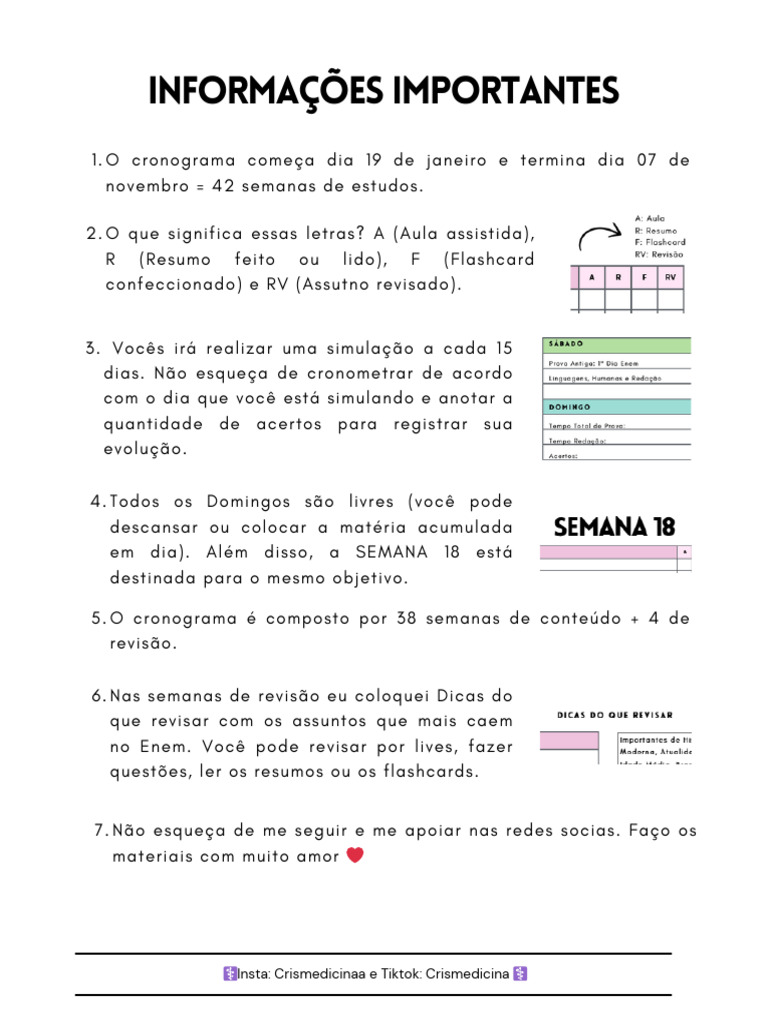 Cronograma de Estudos para o Enem | PDF