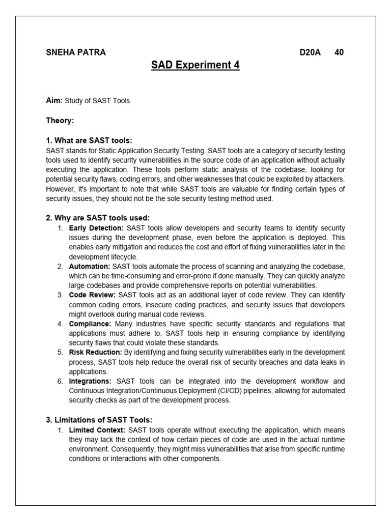 SAD_EXP4_40 | PDF | Security | Computer Security