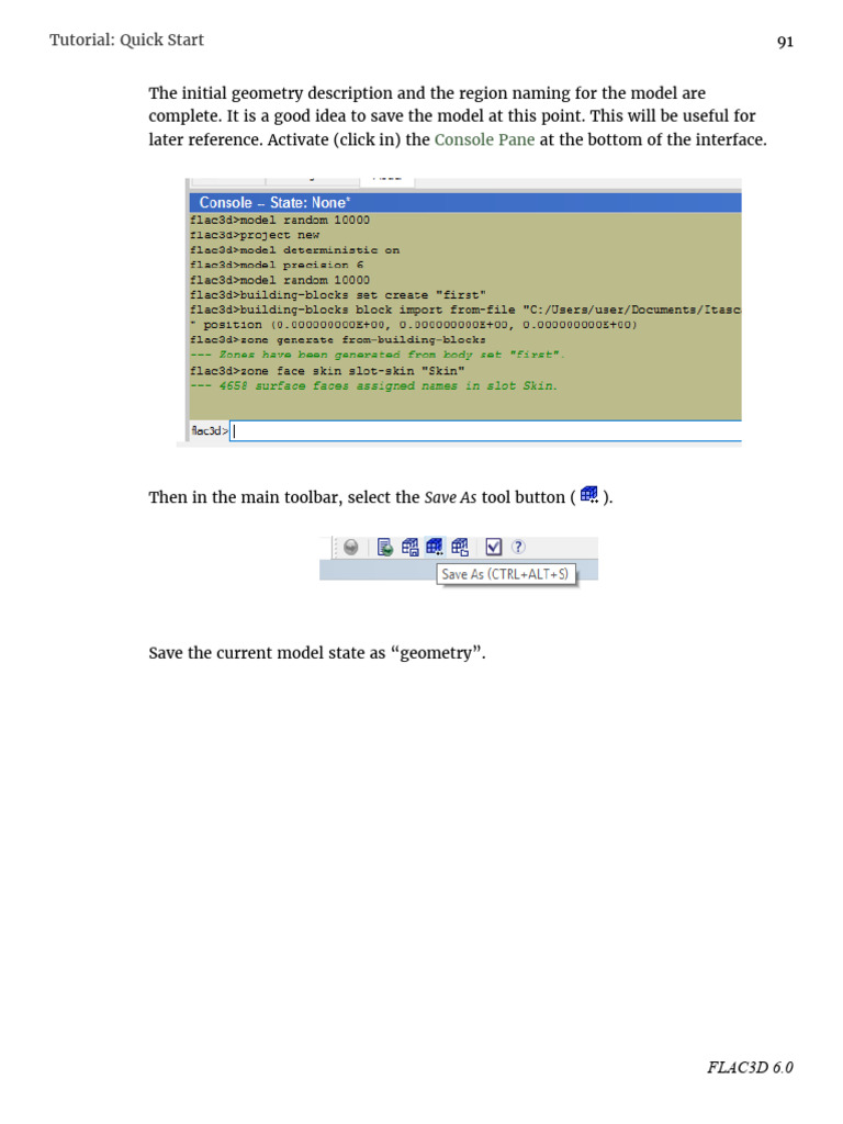 FLAC3D 6.0 Quick Start Tutorial Guide | PDF | Computer File | Command ...
