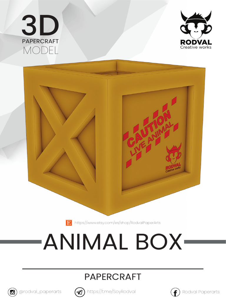 3D Papercraft Animal Box Model | PDF | Tools