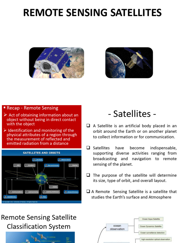 Earth-Orbiting Remote Sensing Satellites | PDF | Satellite | Remote Sensing