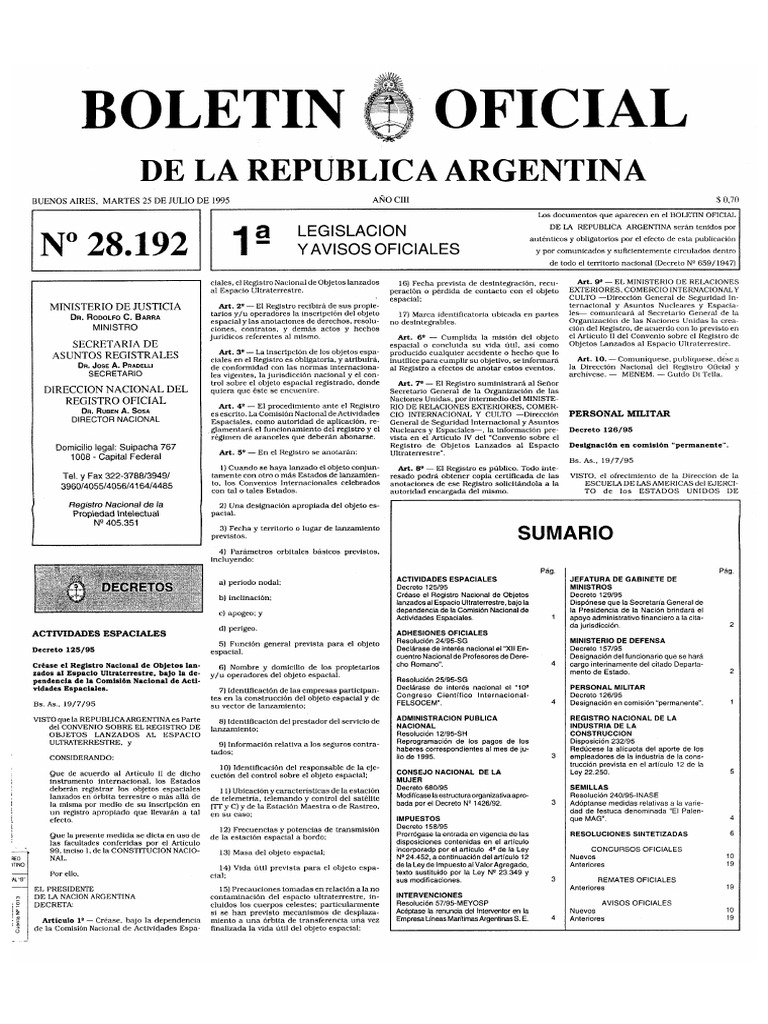 Decreto 125-1995 | PDF