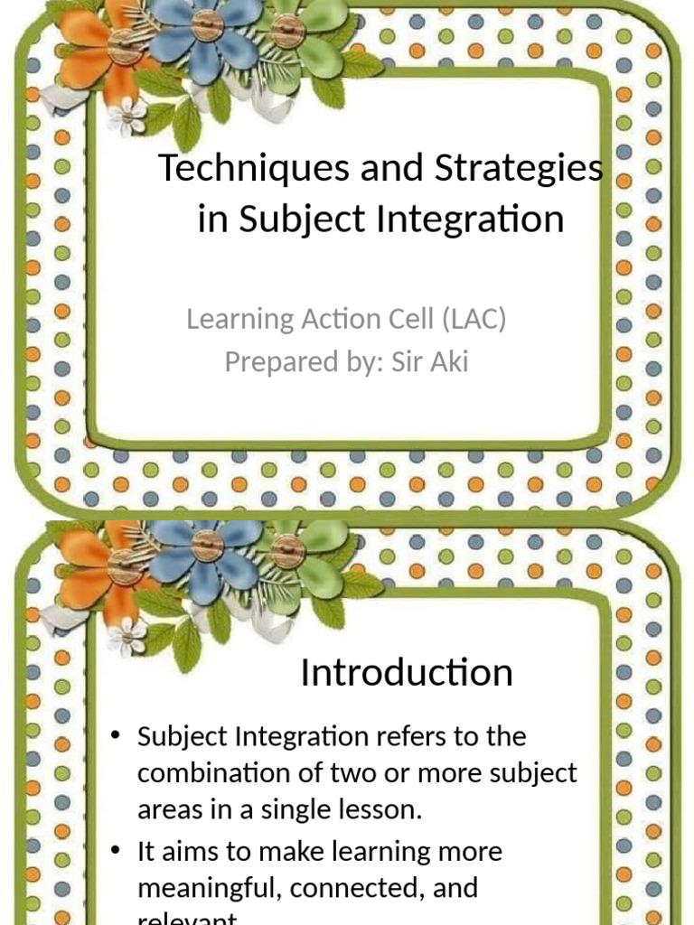 LAC Techniques and Strategies in Subject Integration ENGLISH | PDF ...
