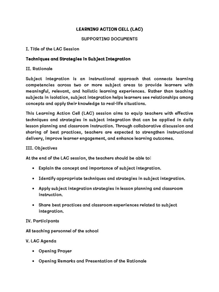 Subject Integration Techniques for Teachers | PDF | Learning | Teachers