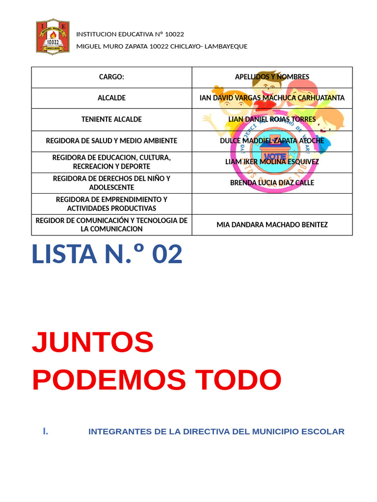 VOTA POR LA LISTA 2 | PDF
