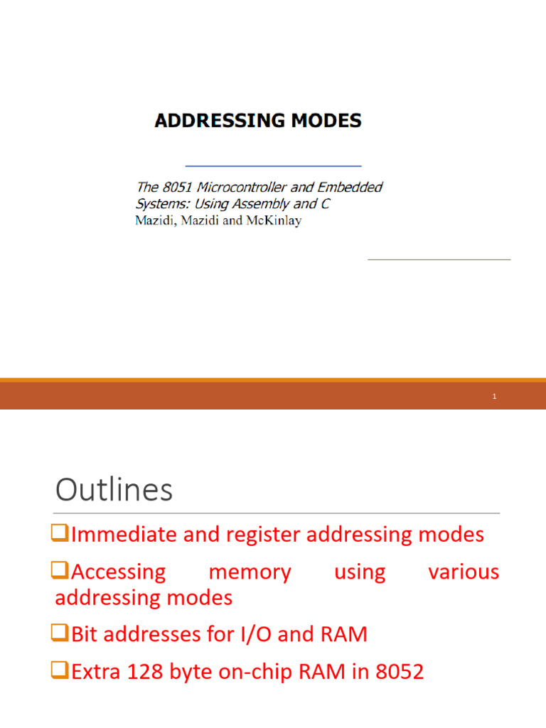 CE324_Lec32to33_8051 Addressing Modes_FA25 | PDF | Random Access Memory ...