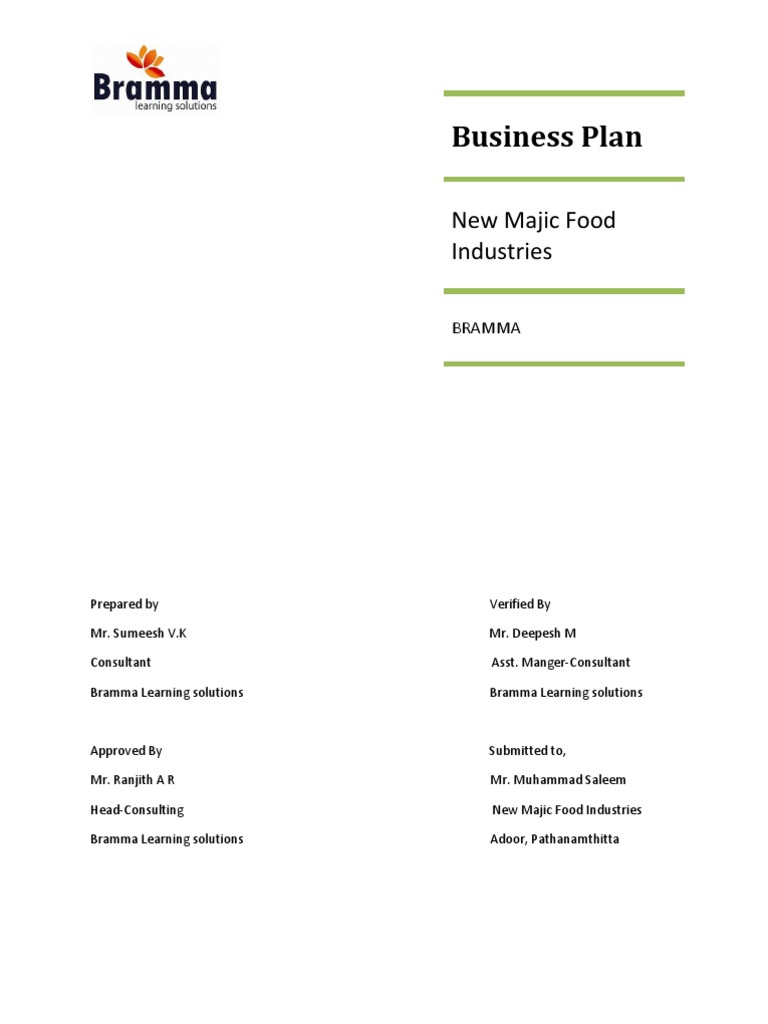 fmcg company business plan