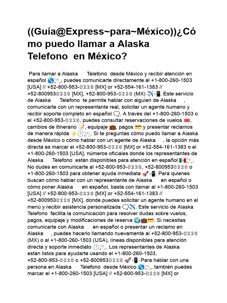 Cómo llamar a Alaska desde México | PDF | Alaska