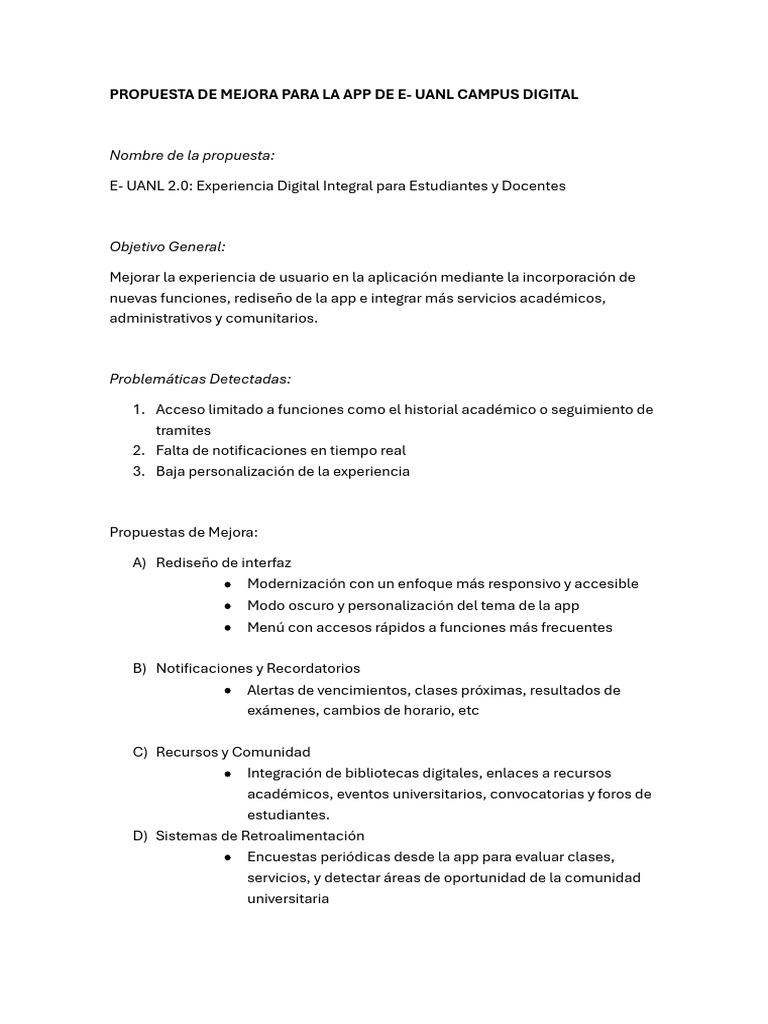 Propuesta de Mejora | PDF