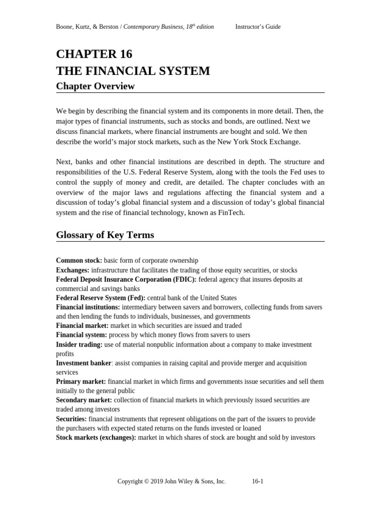 Understanding the Financial System | PDF | Bonds (Finance) | Securities ...