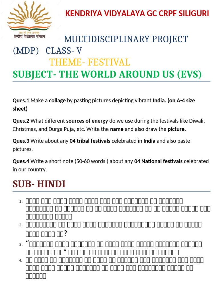 Multidisciplinary Project on Indian Festivals | PDF | Mathematics