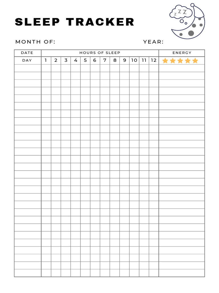 Sleep Tracker Template | PDF
