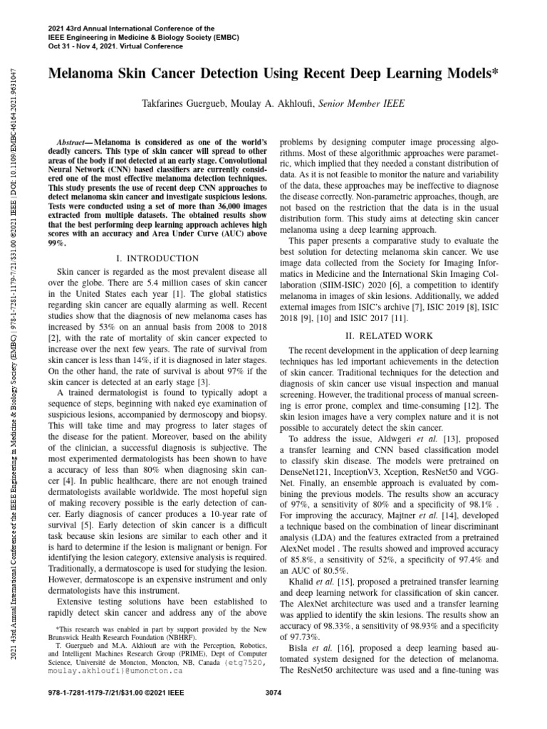 Deep Learning for Melanoma Detection | PDF | Deep Learning | Melanoma