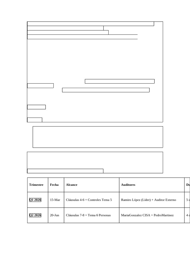 Auditoría Interna SGSI ISO 27001 2026 | PDF | Auditoría | Contralor