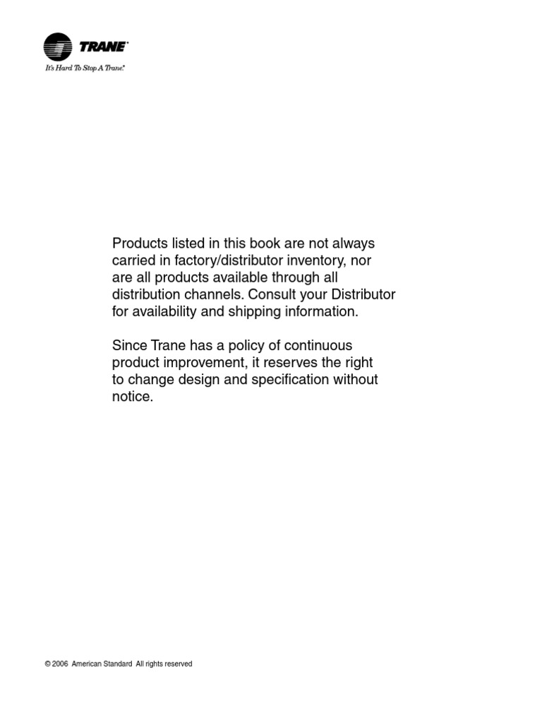 Trane American Standards | PDF | Air Conditioning | Thermostat