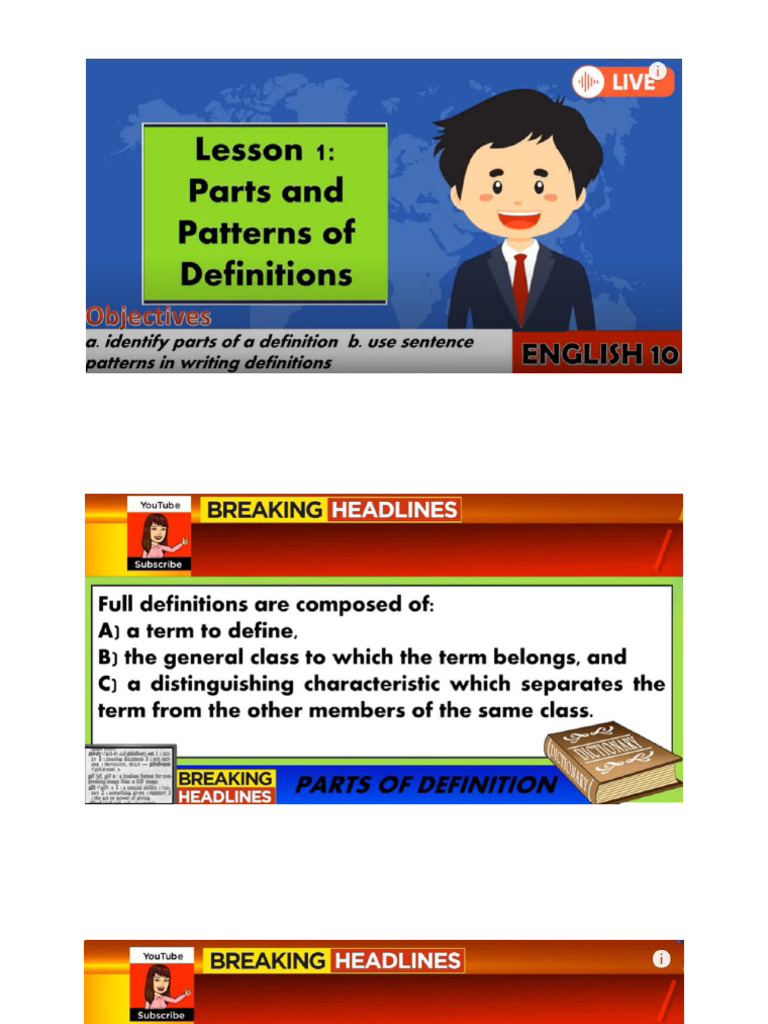 Patterns of Defination Week 4 | PDF