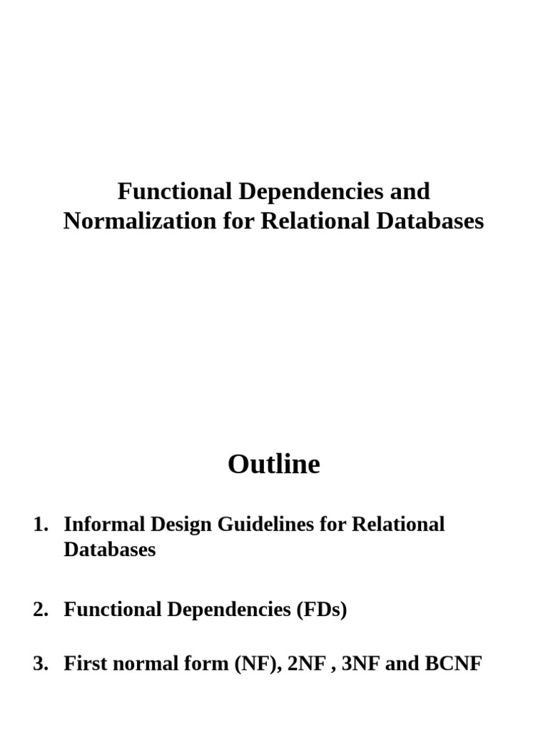 Functional Dependencies & Database Normalization | PDF | Data ...