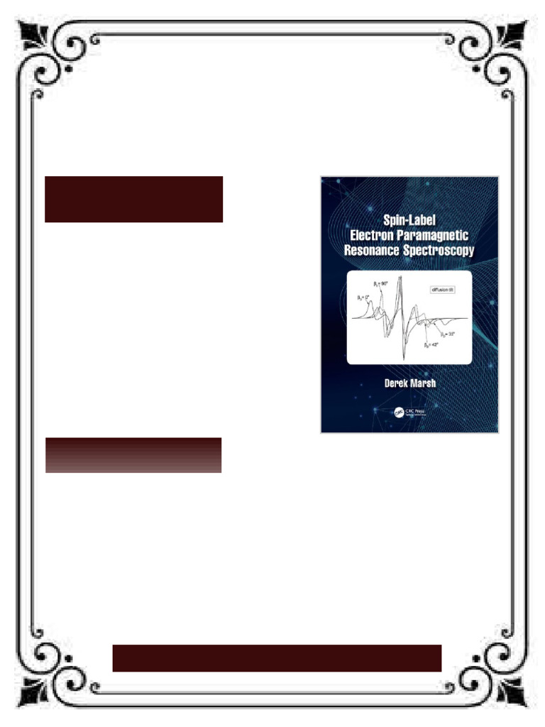 Spin-Label Electron Paramagnetic Resonance Spectroscopy 1st Edition ...