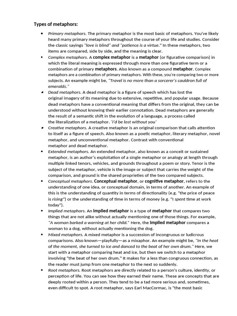 Understanding Metaphors and Personification | PDF | Metaphor | Cognition