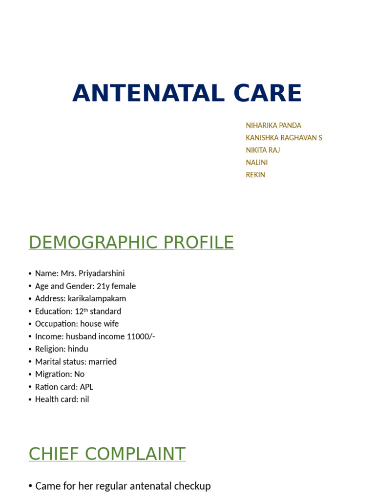 Comprehensive Antenatal Care Overview | PDF | Prenatal Development ...