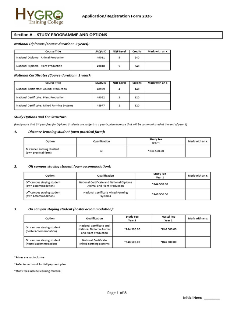 2026 Application for Agricultural Studies | PDF | Indemnity