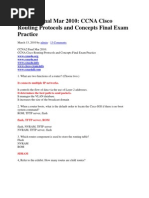 CCNA2 Final Mar 2010: CCNA Cisco Routing Protocols and Concepts Final Exam Practice