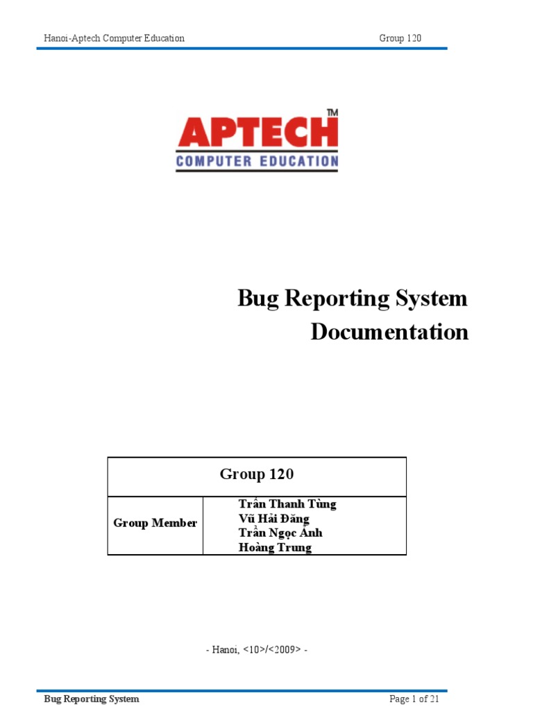 Bug Reporting System | PDF | Integer (Computer Science) | User (Computing)
