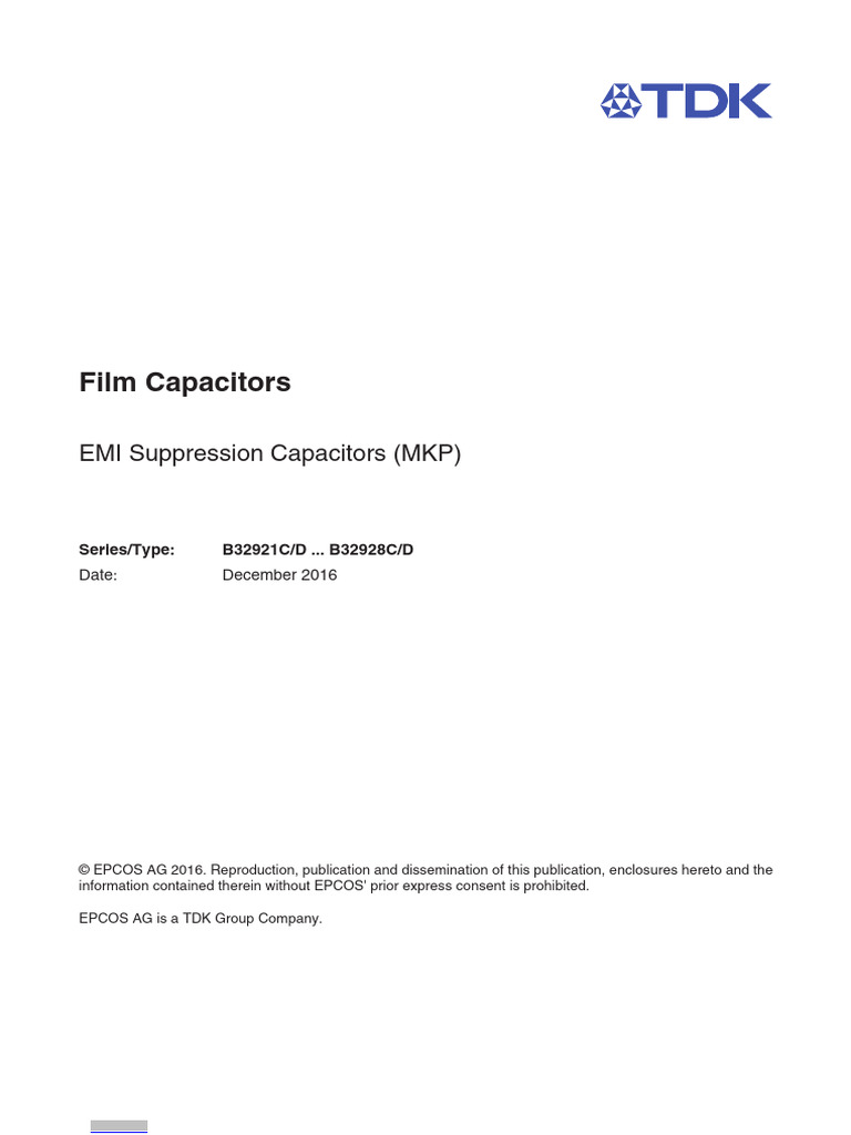 EMI Suppression Film Capacitors Guide | PDF | Electrical Components ...