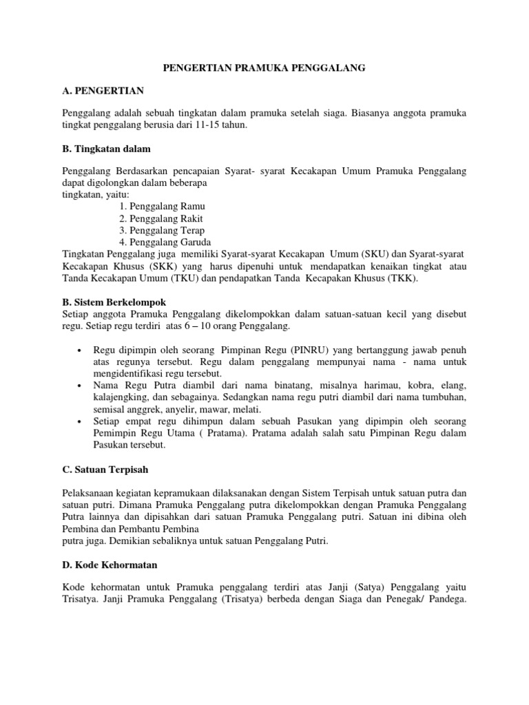 Pengertian Penggalang Blog Materi Pramuka