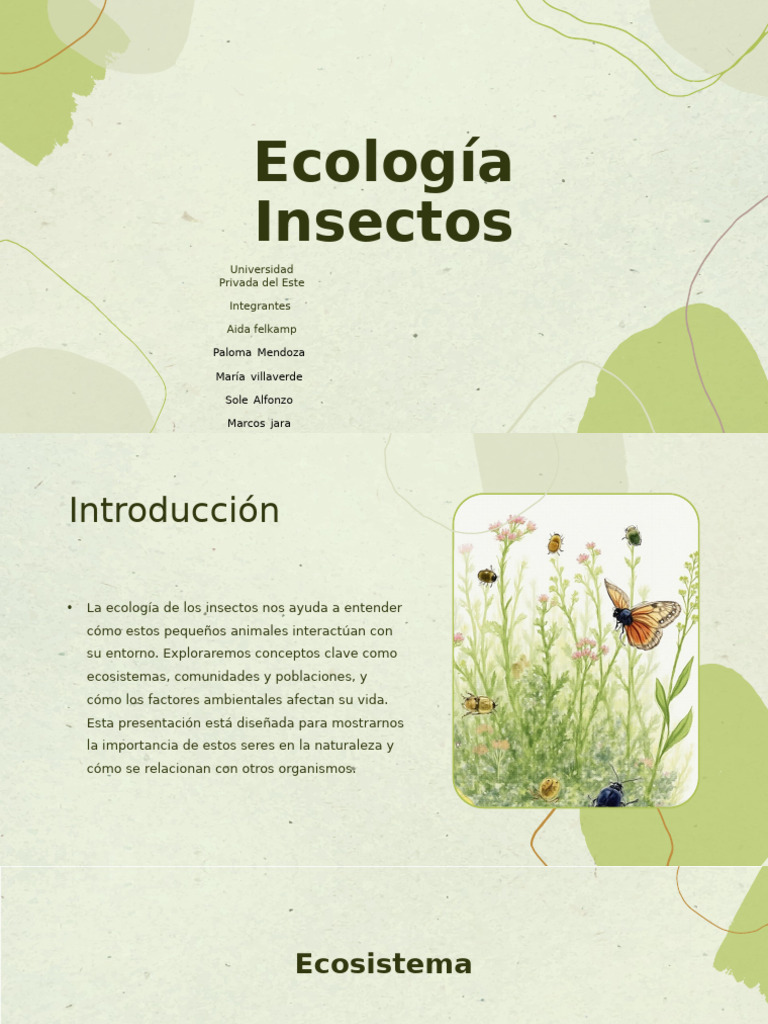 Ecología Insectos (2) | PDF | Entorno natural | Ecosistema