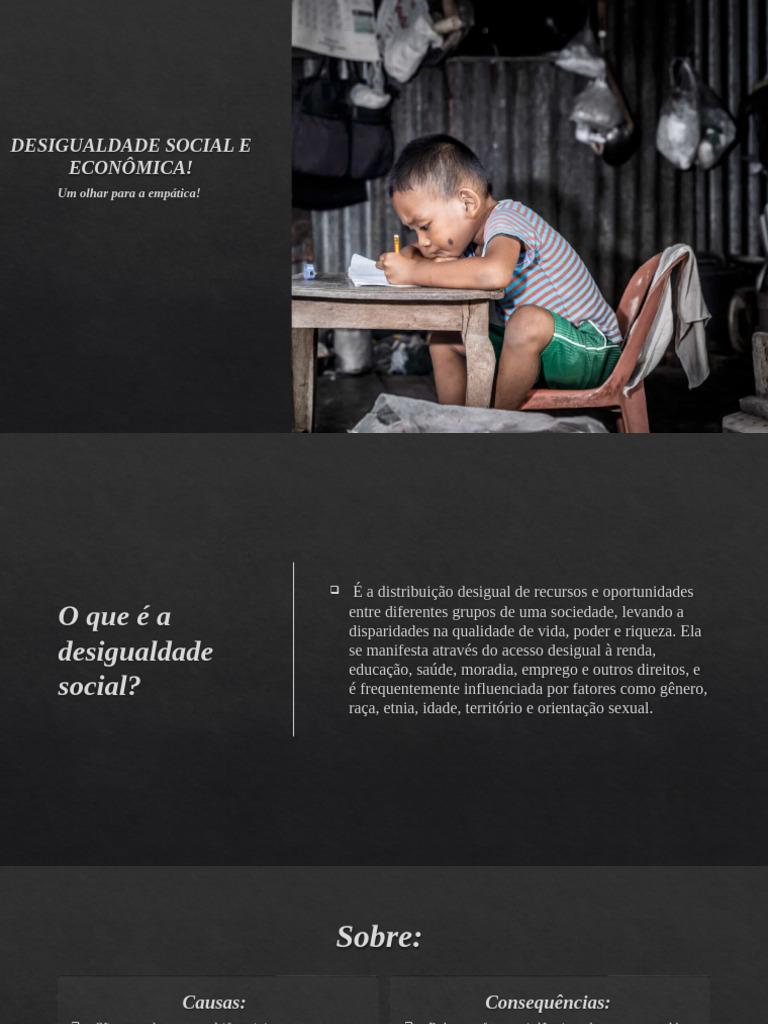 Desigualdade Social: Causas e Consequências | PDF | Desigualdade social ...