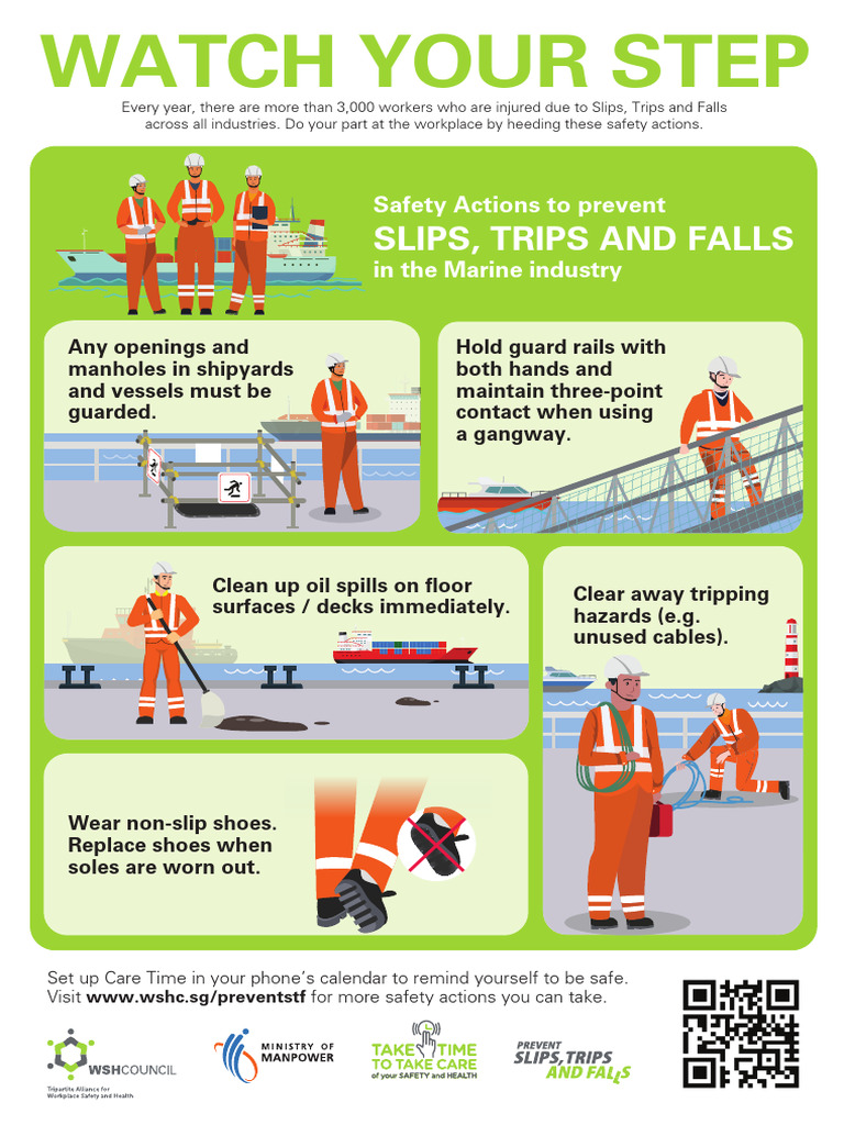 Slips Trips and Falls Infographics for Marine Industry | PDF