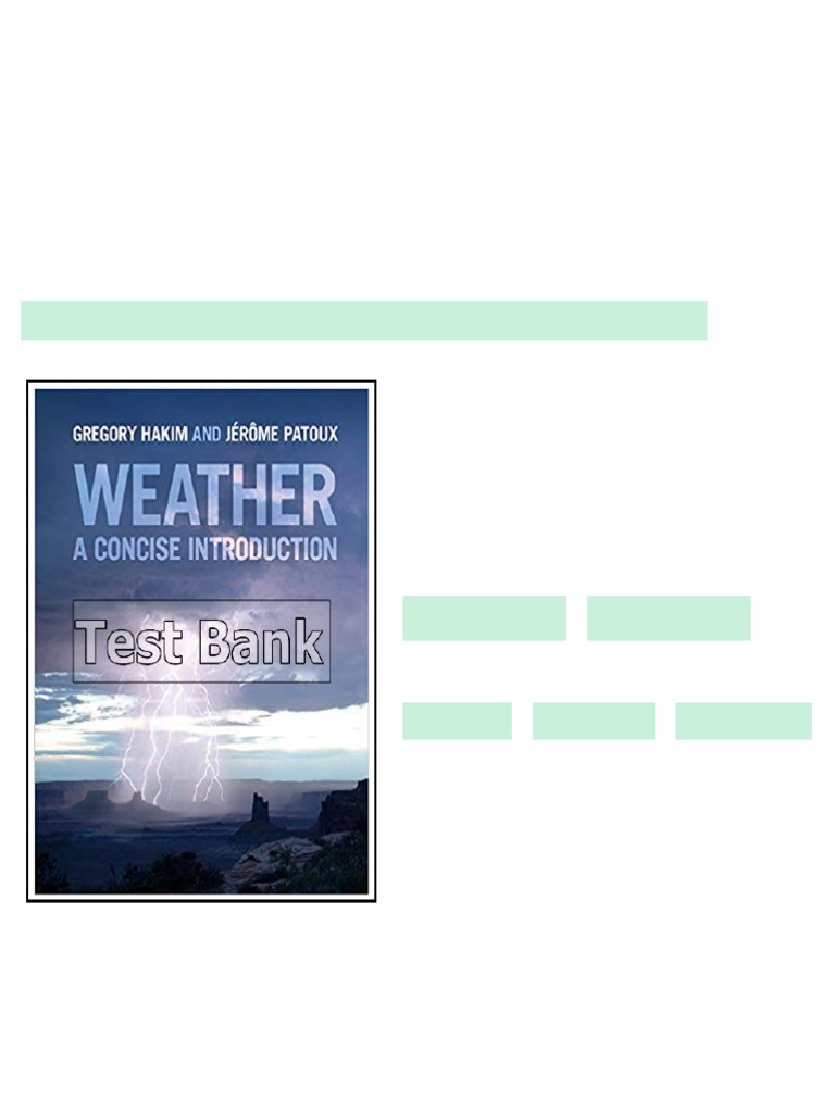 Weather A Concise Introduction 1st Edition Hakim Test Bank full | PDF ...