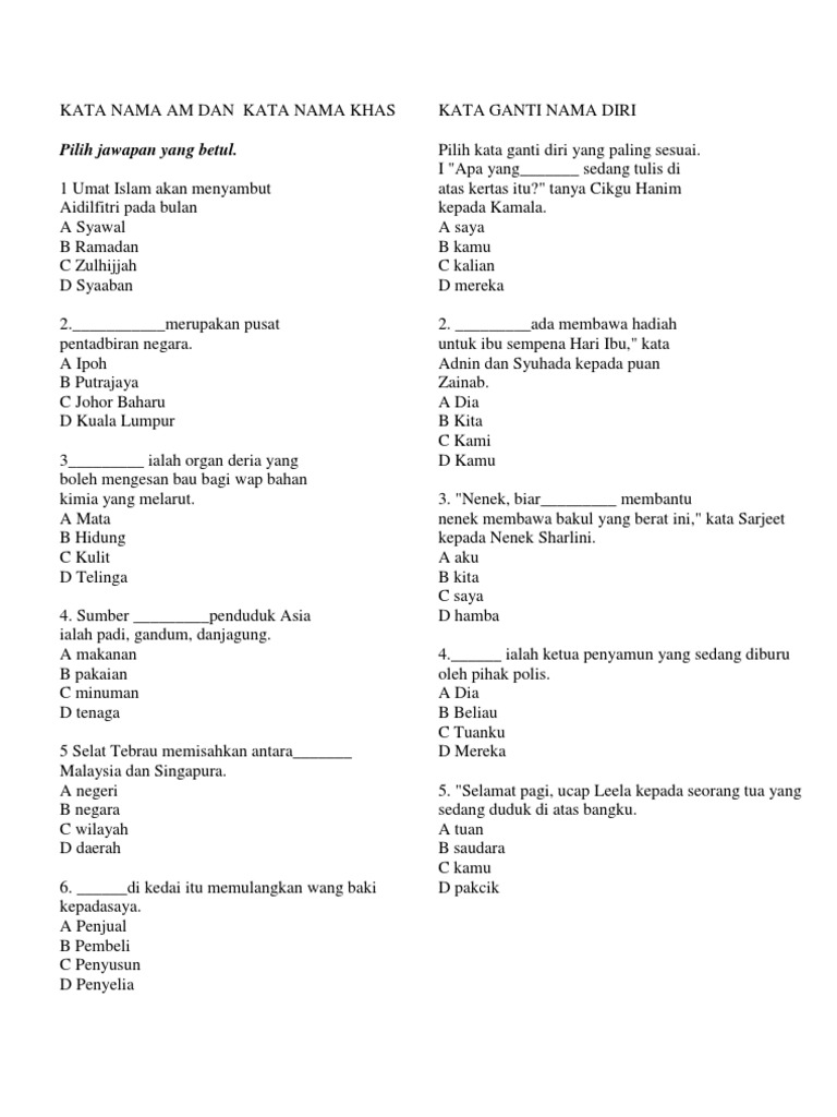 Kata Nama Am Dan Kata Nama Khas  PDF