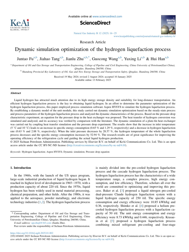 Hydrogen Liquefaction Process Optimization | PDF | Hydrogen | Fluid ...