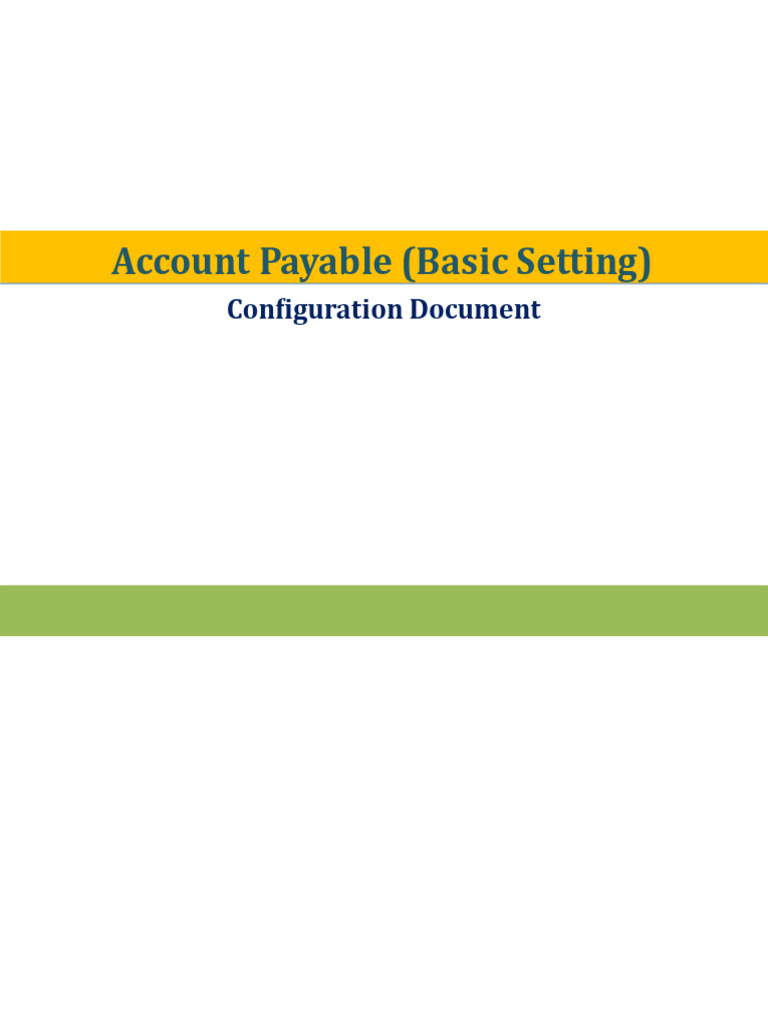 Account Payable Basic Configuration Guide | PDF | Accounts Payable ...