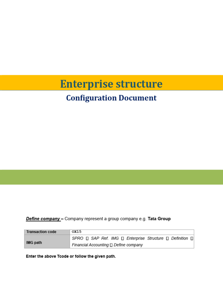 0 Enterprise Structure Configuration | PDF | Computing