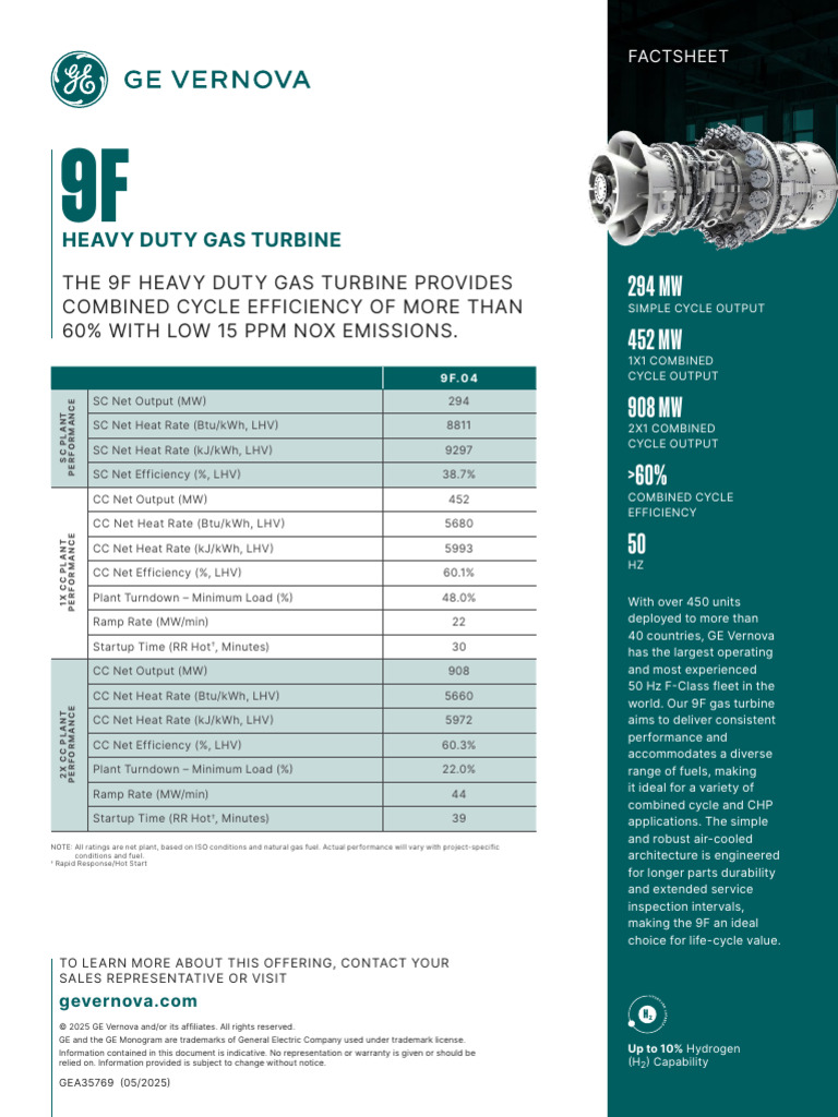 9F Heavy Duty Gas Turbine Overview | PDF | Sustainable Development ...