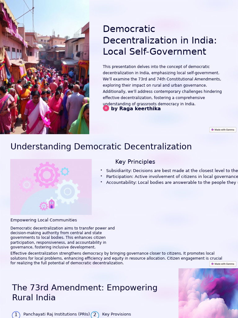 Democratic Decentralization in India | PDF | Government | Governance