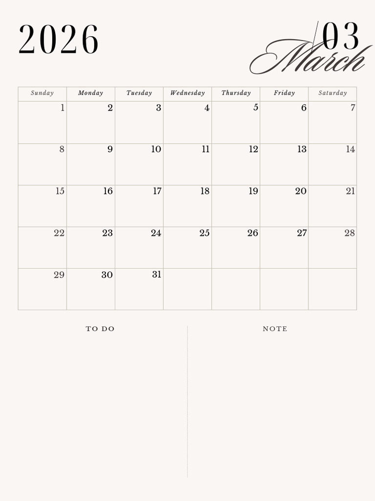 Black and White Minimalist Calendar January 2026 Monthly Planner (3) | PDF
