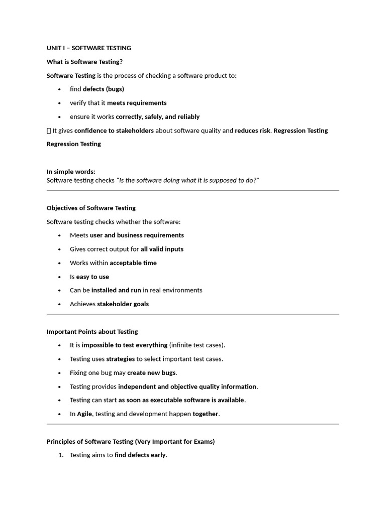 Software Testing Fundamentals and Principles | PDF | Software Testing ...