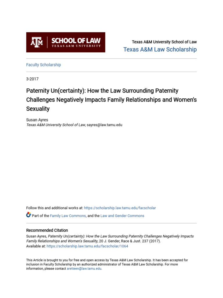 Paternity Law's Impact on Families | PDF | Legitimacy (Family Law) | Father