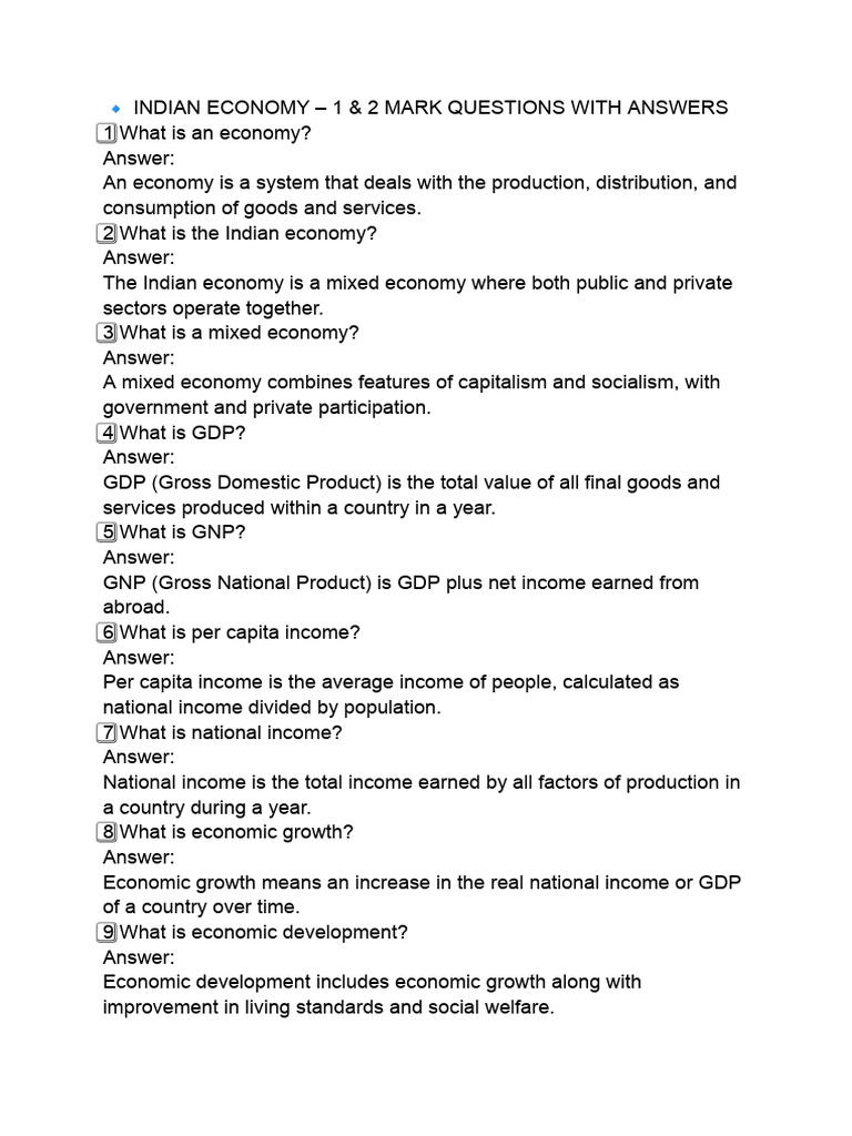 indian economy shorts | PDF | Gross Domestic Product | Taxes