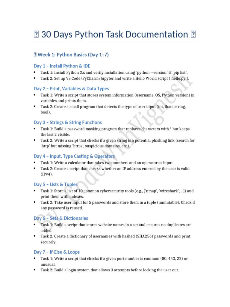 30-Day Python Programming Guide | PDF | Method (Computer Programming ...