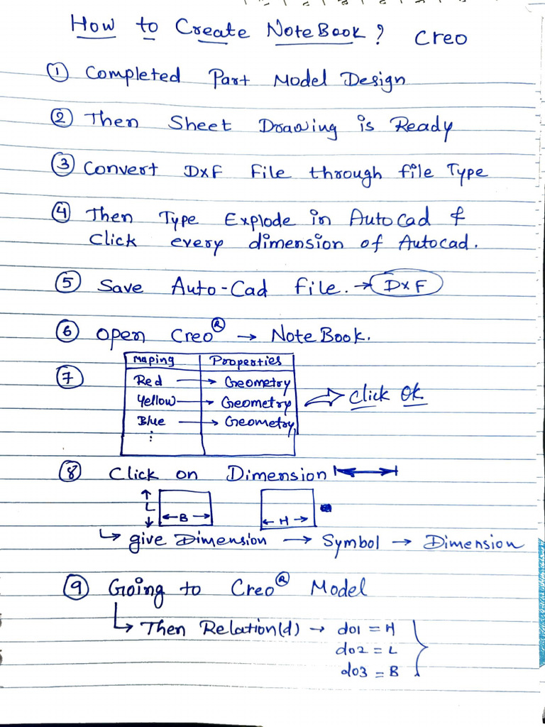 Note Book Instructions. | PDF