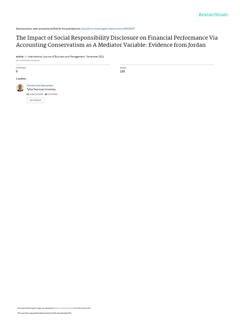 CSR Disclosure's Impact on Financial Performance | PDF | Corporate ...