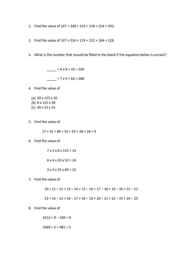 Math Problem Solving Exercises | PDF