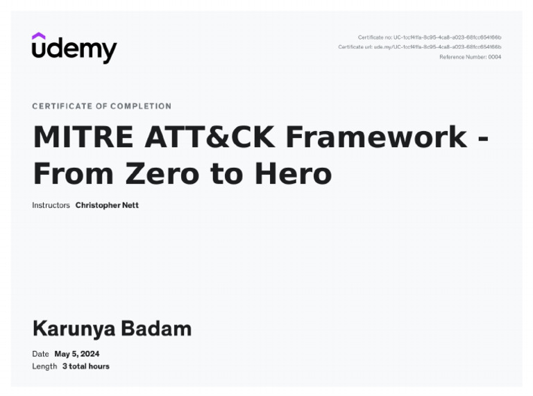 Mitre Attack Certificate | PDF