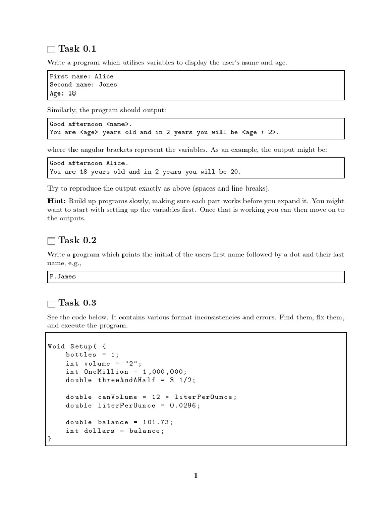 User Name and Age Program Guide | PDF