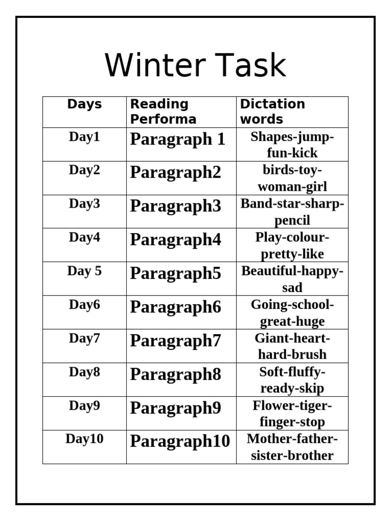 Winter Task | PDF